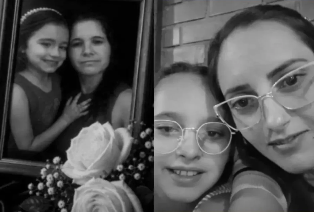 À esquerda, ; e Elissandra Batista e sua mãe Edineia Lemes Batista; à direita, Evelyn Cristina de Jesus Silva, de 10 anos, e sua mãe Cristiane Luiza Íntima, de 29 anos