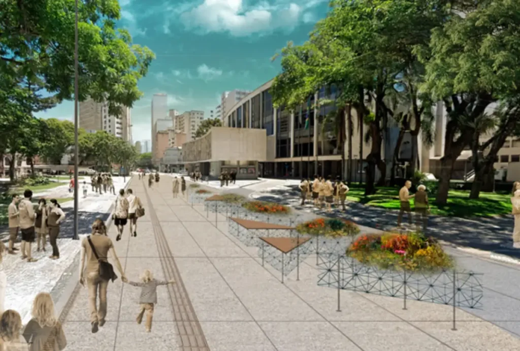 Novo calçadão em Curitiba