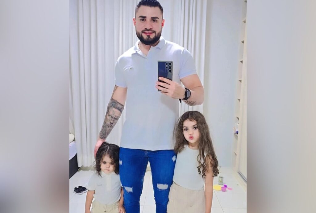 Wilker Renato Almeida da Silva e as filhas