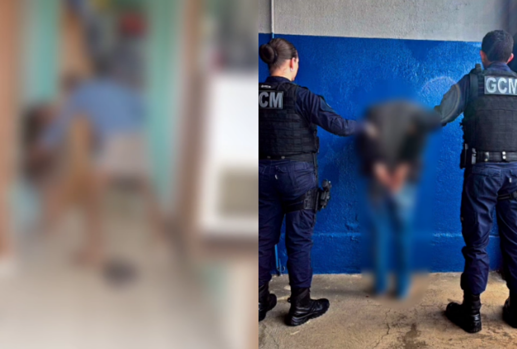 homem preso após agredir mulher