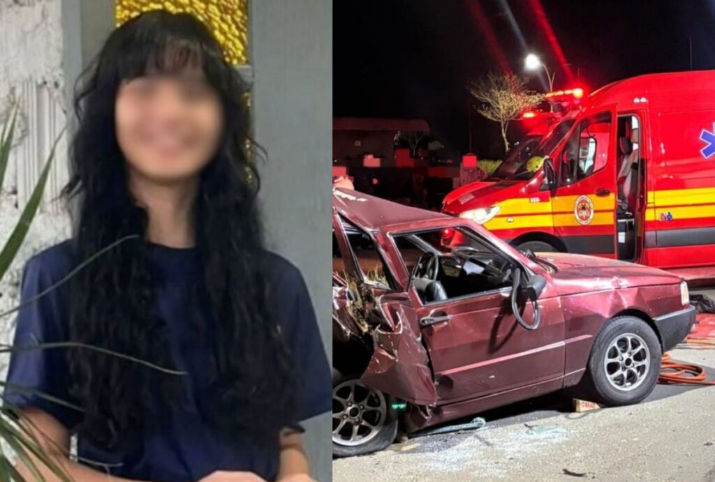 O acidente que matou a adolescente envolveu um Toyota Corolla e um Fiat Uno.
