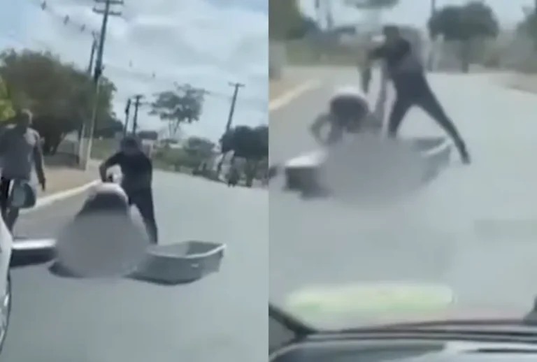 Caixão cai no meio da rua
