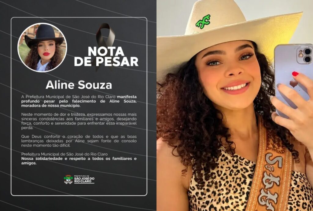 A ex-rainha de rodeio, Aline de Souza Amorim, morreu após a moto em que estava bater contra uma anta na rodovia MT-010. Entenda a tragédia.