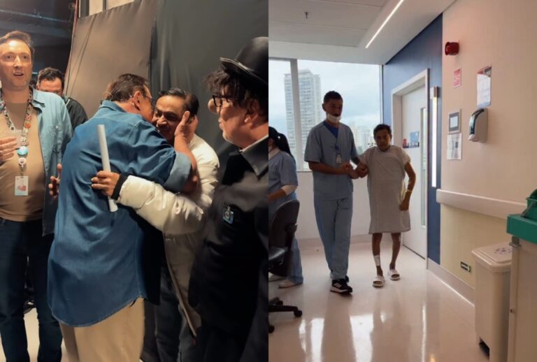 O humorista Faxinildo retorna ao SBT após passar por três cirurgias cardíacas. Veja o reencontro com Ratinho nos bastidores e a recuperação.