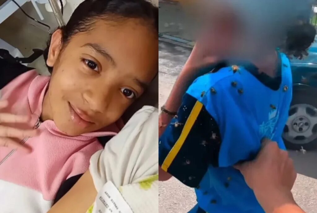 Safira Emanuele, de 12 anos, sobreviveu a mais de 100 picadas de abelha e recebeu alta em MG, após uma semana.