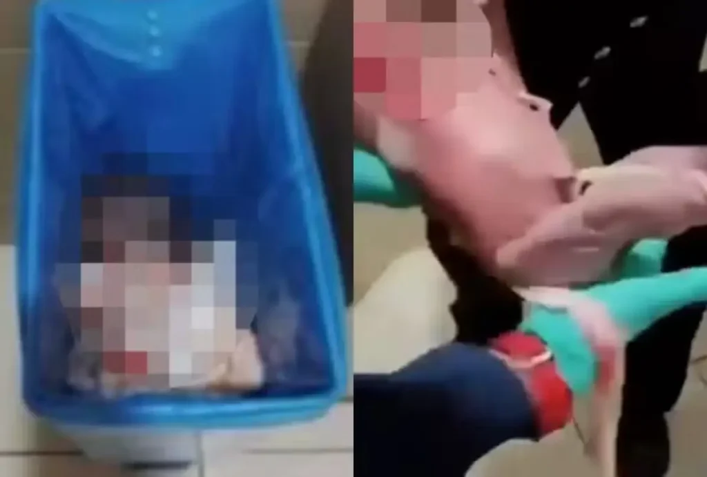 Um recém-nascido foi abandonado em um lixo de banheiro no Aeroporto Internacional de Penang, em Bayan Lepas, na Malásia.