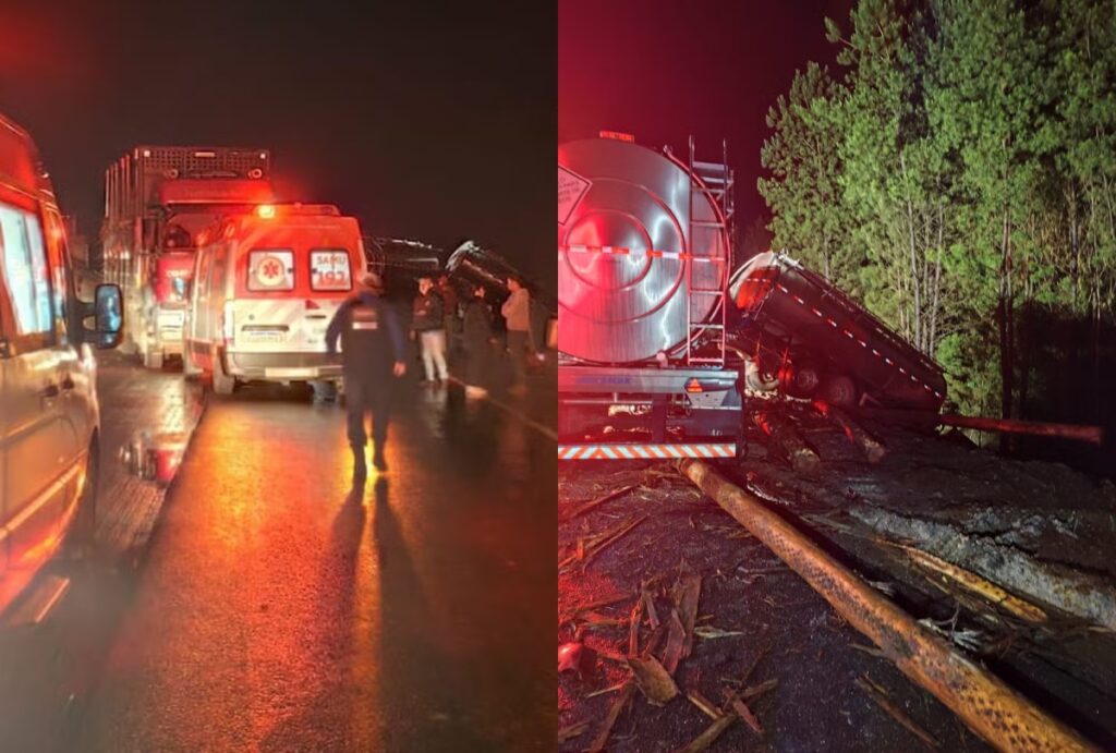 Um acidente na PR-151 em Ponta Grossa terminou com um motorista morto e um carro arremessado debaixo de uma ponte. Veja os detalhes.