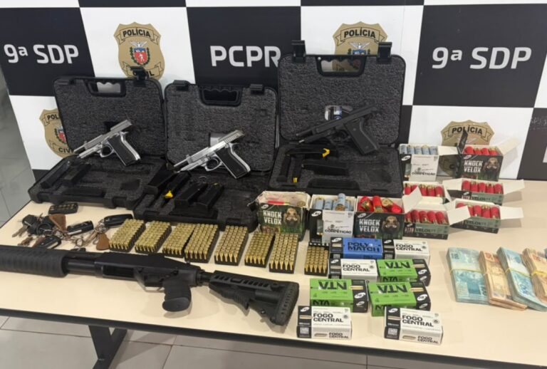 PCPR mira em quadrilha que aplicou golpe milionário em uma empresa de Maringá. Operação apreendeu lanchas, jet-skis, armas e dinheiro vivo.