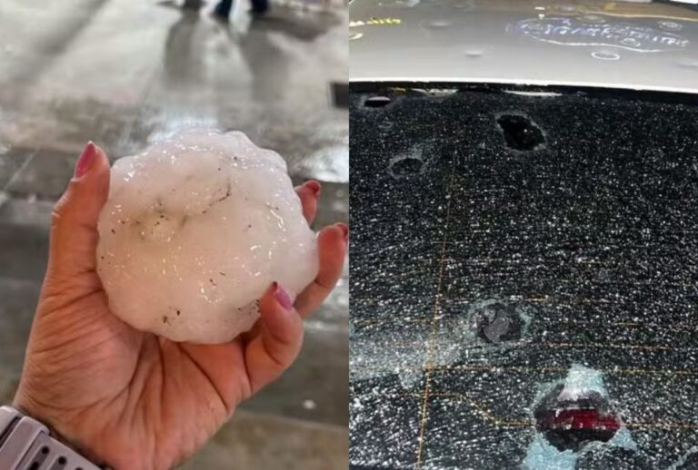 A tempestade também teve chuvas intensas e rajadas de vento próximas de 100 km/h.