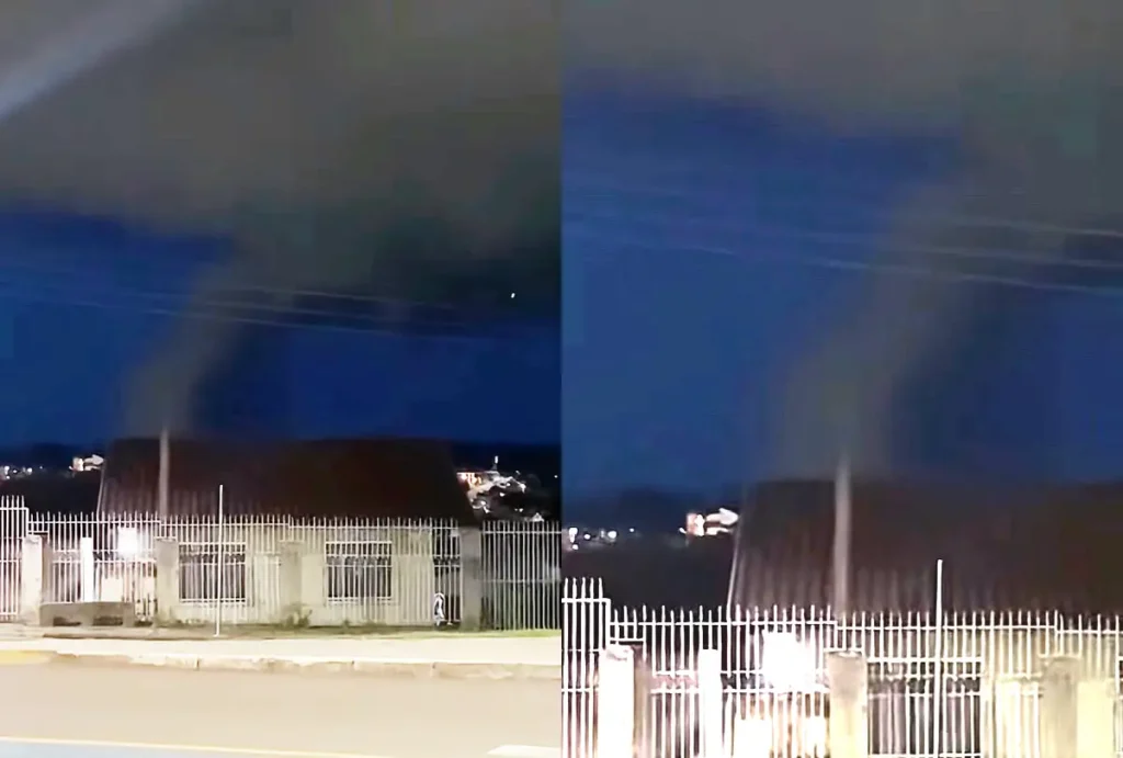 Nuvens com aparência de funil chamaram a atenção de moradores dos Campos Gerais do Paraná neste sábado (10).