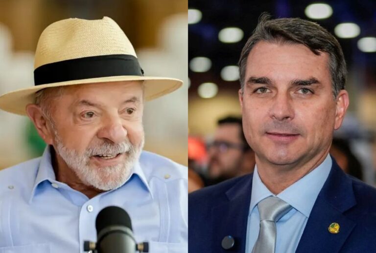 Lula e Flávio Bolsonaro