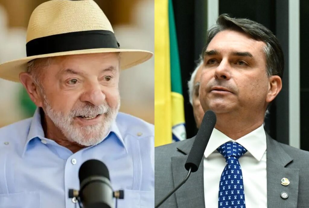 Lula e Flávio Bolsonaro