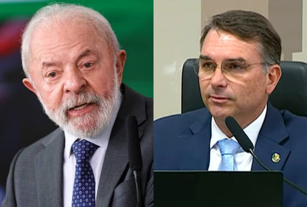 Lula e Flavio Bolsonaro