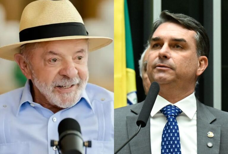 Lula e Flavio Bolsonaro